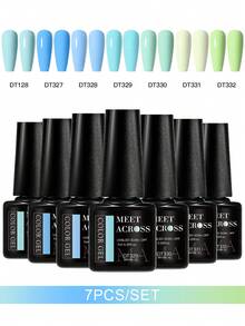 MEET ACROSS Set de 7 piezas de 7ml de esmalte de uñas en gel, de larga duración y resistente, libre de plomo, HEMA y TPO, esmalte de uñas en gel rosa semi-permanente y removible UV, diseño de manicura DIY, todos los productos adecuados para decoración, salón de uñas y manicura en casa - Multicolor - Ver 25