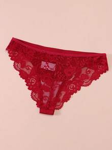 3 piezas Bragas de encaje sexy para mujer, ropa interior de seda - Multicolor - Ver 6