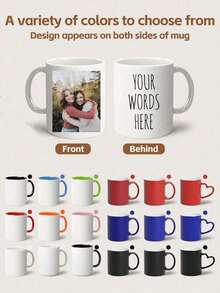 Customized Photo Mug For Grandma, Personalized Photo Coffee Cup With Text, Custom Name Mug For Friends Or Family, Personalized Gift For Home And Office Decor, Birthday Gift - Multicolor - View 8