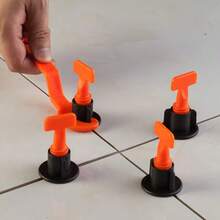 50 piezas/paquete Clips de nivelación de azulejos cerámicos, Sistema de nivelación de azulejos ajustable tipo T reutilizable, Conveniente para la instalación de azulejos, Herramienta de nivelación de azulejos para piso y pared - Unitalla - Ver 7