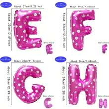 1pc, Pink Print Heart Printed Pink English Letter A-T Aluminum Film Balloon 16", For Birthday Celebration Anniversary Event Celebration Decoration Aluminum Film Balloon - Pink - View 4