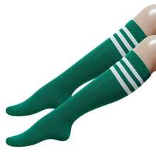 CT TAPESOCKS 2 đôi tất nữ cao đến đầu gối/bắp chân, thiết kế sọc, thích hợp cho các bữa tiệc, biểu diễn, thể thao, yoga, mặc nhà thường ngày, hoạt động ngoài trời. Có nhiều màu sọc khác nhau để lựa chọn. - Nhiều màu - Xem 6