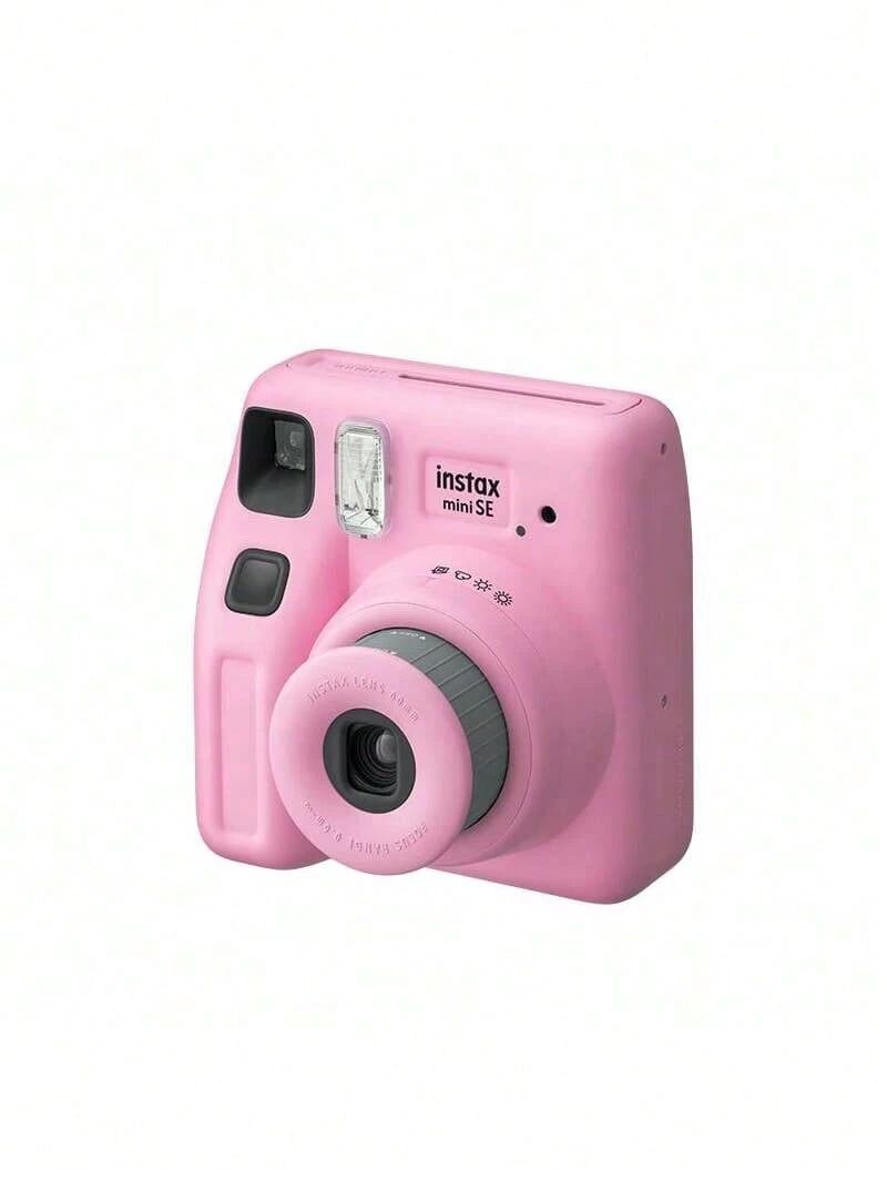 FujiFilm Mini SE Instant Camera: 3-Inch Film, Instant Photos, Automatic Exposure For Various Scenes, Portable Body With Built-In Selfie Mirror And Flash For Fill Light; Capture Precious Moments During Travel And Parties. - Pink - View 1