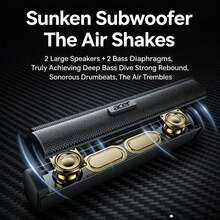 Acer OSK222 Bluetooth Speaker: Dual-Mode Switching, Dual Full-Range + Dual Bass Diaphragms For Powerful Bass, Space-Saving Design, Compatible With Computers And Mobile Phones, Classic Black Design. - Black - View 4