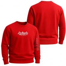 Los Angeles Crew Neck Sweatshirt, Men's Winter Sweater - màu xanh lá - Xem 5