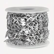 1m Stainless Steel Heart-Shaped Chain With Embossed Round Disc, Suitable For DIY Necklace, Bracelet And Jewelry Making - Chain - View 11