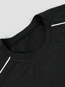 2pcs/Set Tween Boys Sophisticated Casual Round Neck T-Shirt And Straight Leg Cargo Pants Set, High Cost-Effective - Multicolor - View 5