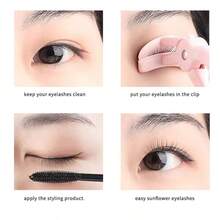 1pc Eyelash Curler With 16pcs Replacement Pads, Convenient Eyelash & Eyebrow Curler, Sunflower Eyelash Curling - Multicolor - View 4