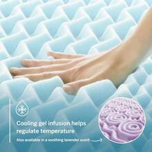 Lucid - Colchoneta de Memory Foam con Gel - Sobrecolchón de 5 Zonas de 5 cm - Topper para Colchón - Sensación Suave y Acolchada - Alivia Puntos de Presión - Individual - Gel - Ver 4