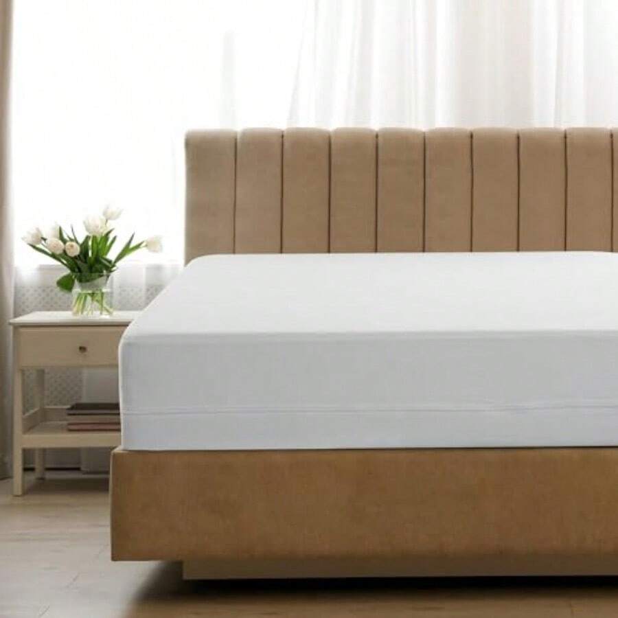 LUX Décor Funda de Colchón Gemelar con Doble Cremallera - A Prueba de Chinches 100% Impermeable - Protector de Colchón de 14 Pulgadas de Profundidad - Transpirable Silenciosa y Suave Cubierta de 6 - Individual - Ver 1