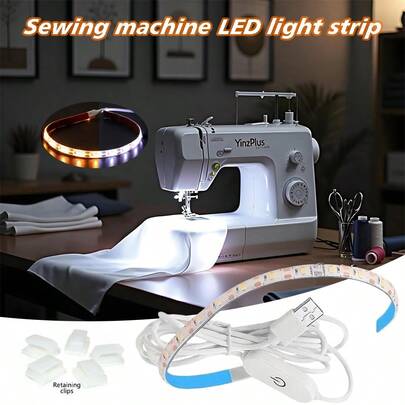Sewing Machine LED Light Strip 30CM 5V USB - Warm/White Light, Self-Stick Cuttable For Home Storage & Workbench