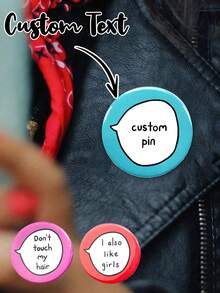 Insignias personalizadas, insignias de texto personalizables para el Día de San Valentín, insignias de texto y broches personalizados que se pueden personalizar con cualquier texto, foto o imagen. Estos broches personalizados son elegantes, lindos, exquisitos y sencillos, con un estilo único, adecuados tanto para hombres como para mujeres. - Multicolor - Ver 4