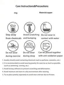 1枚独特心形抛光开口戒指，可搭配日常服装，男女皆宜。 - 金黃色 - 查看 6