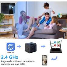 Mini Camara Espia WiFi Oculta, Cámara de Segur idad 1080P HD, con Micrófono, Soporte Magnético, Detección de Movimiento, Visión Nocturna Visión Remota, para iOS, Android Phone - Negro - Ver 8