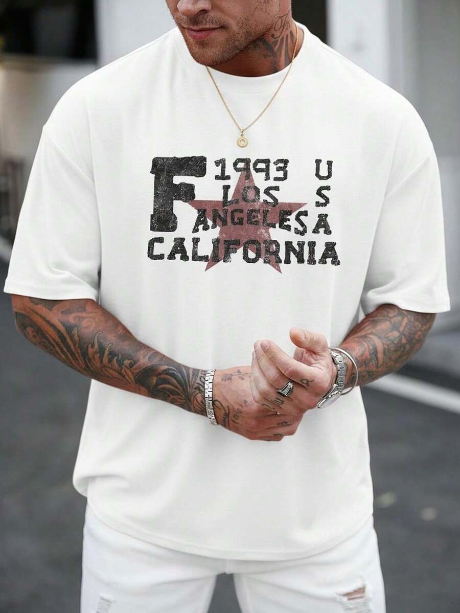 Camiseta hombre cuello redondo y manga corta. Para hombres y mujeres, para parejas, para parejas, camiseta de manga corta con estampado de moda, camiseta de media manga, cómoda y transpirable - Blanco - Ver 1