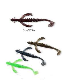 GOTURE 10个装 Luya 钓鱼饵，软仿真小飞鱼软饵 - TPE 防咬防撕裂，适用于海钓/淡水钓（鲈鱼/鳟鱼/梭鱼） - 彩色 - 查看 3