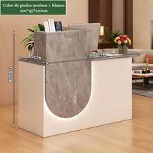 Minimalista Mueble  Recepción Lujo Con Cajones Y Luces Gris - Multicolor - Ver 8