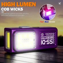 1pc Powerful Mini COB EDC Keychain Flashlight, Rechargeable Small Pocket Torch, Magnetic Worklight For Emergency Use - Multicolor - View 10