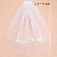 1pc Bride To Be Sash And Veil, Bachelorette Party Accessories, Bridal Shower Gift - White - View 6