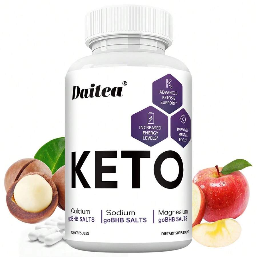 Daitea Ketogenic Support Supplement With Apple Cider Vinegar And Green Tea - Supports Menopausal Energy Levels And Mental Focus - 120 Capsules - 1 Bottle - 查看 1