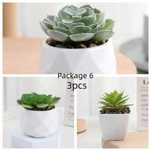 人造绿色植物迷你盆栽，复古仿苔藓塑料花盆，DIY泡沫花束盆栽，人造杜鹃花，家居卧室装饰，多肉植物盆栽，桌面摆件家居装饰 - A - 查看 8