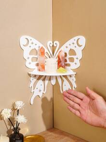 1/2件装黑白极简星月蝴蝶装饰悬浮置物架/壁挂式收纳架，镂空星月蝴蝶设计，DIY组装，适用于节日派对装饰、家居墙面装饰、客厅展示、小饰品收纳、烛台摆放 - 彩色 - 查看 12