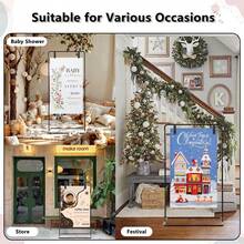 Vincidern 4Pcs Black Wedding Easel Stand For Sign Board,  69" Welcome To Our Wedding Sign Display Stand With Storage Bundle & Leather Straps For Wedding Reception,Birthday Party, Events,Mother's Day Party Supplies - Black - View 9