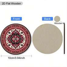 6pcs/Set Traditional Wooden Coasters, Suitable For Home, Office And Party Drink Coasters Set, Bohemian Style Coaster Set For Kitchen, Bedroom, Living Room, Office, Garden, Desktop Decor, Party Decor, Home Decor, Kitchen Accessories, Holiday Decor, Gift, Available In 1 Set, 2 Sets Or 31 Sets, Father's Day Gift - Redwood - View 6