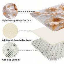 1 pezzo/4 pezzi Set tenda doccia da bagno, Set tenda doccia, Decorazione bagno, Tappeto da bagno, Decorazione casa, Tappetino da bagno, Motivo marmo e floreale, Regalo, Decorazione a tema, Set bagno, Include 12 ganci - multicolore - Visualizzare 7