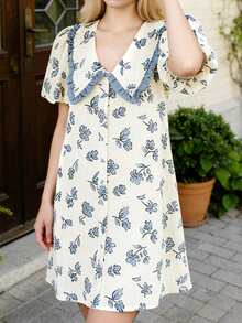 Women Short Dresses - Blue - View 3