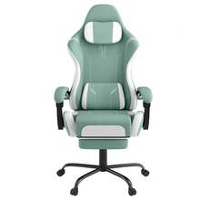 Gaming Chair, Computer Chair, Swivel Gaming Chair With Massaging Lumbar Cushion, Ergonomic Office Chair With Armrests And Headrest - Green - View 1