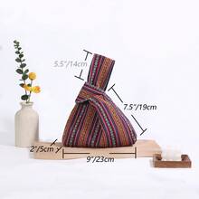 女士复古几何图案休闲手腕包，可爱小巧手提包 - 彩色 - 查看 3