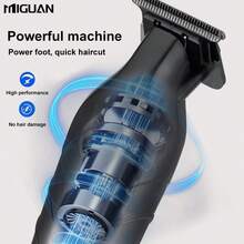 Electric Hair Clipper, Professional Hair Cutting Tool, With 4 Limit Combs, USB Charging, Men's Hair Cutting Tool, Hair Cutting Set Tool Battery Capacity 500mAh - Black - View 6