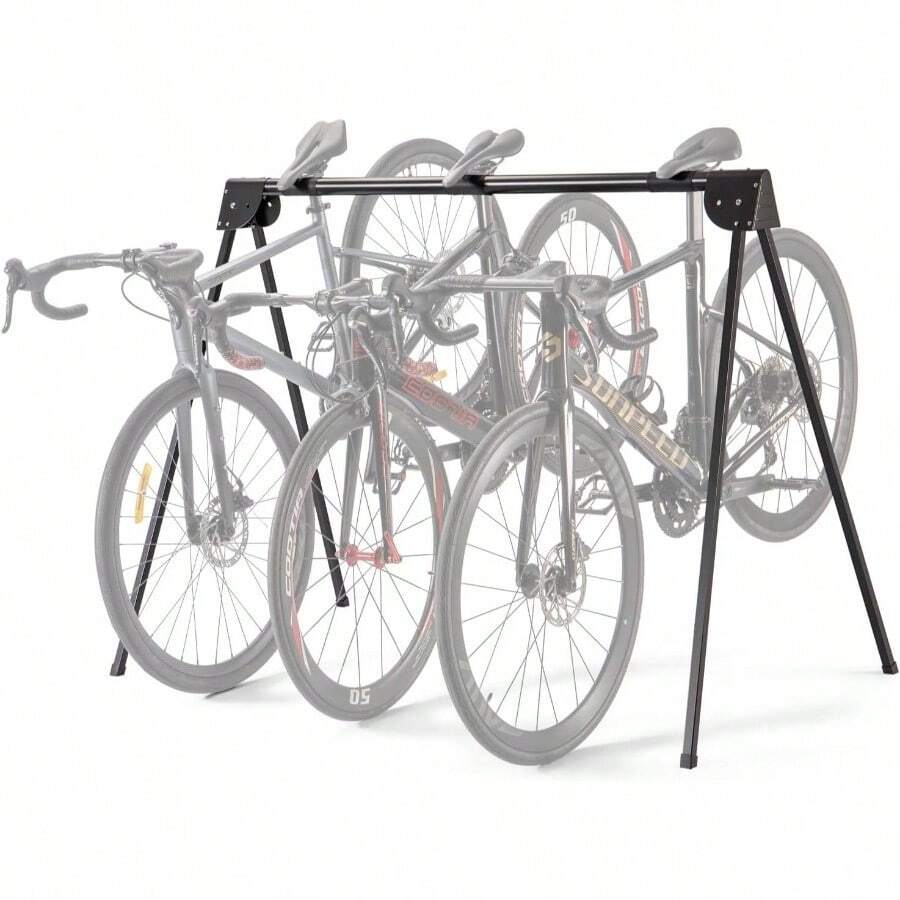 自転車 ラック 屋外 スタンド 倒れない 1/2/3台用 駐輪場 サイクルラック ロードバイク・クロスバイク等用 サドル引掛け式 - ブラック + 1個(3台用) - チェックする 1