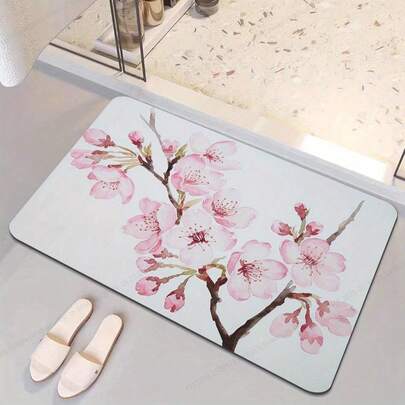 1 st elegant matta med sakuramotiv, lämplig för duschområde, badrumsentré, mångsidig inredning, ger festlig charm, ökar glädjen, heminredning, modern minimalistisk matta, lämplig för festdekoration, uppgraderar heminredningen