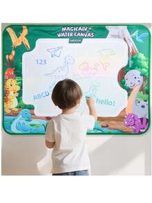Children's Magic Water Drawing Mat, Colorful Writing & Painting Doodle Cloth With 2 Water Painting Brushes - Green - View 1