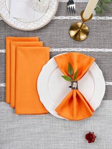 10/20/30pcs 100% Polyester Soft Washable Cloth Napkins, Suitable For Valentine's Day, Hotel Dinner, Wedding, Restaurant And Party (30cm*30cm/35cm*35cm/43cm*43cm/50cm*50cm) - Orange - View 3