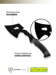 Hacha De Monte Tomahawk Multiuso Acero Inoxidable Campismo - Gris Oscuro - Ver 4