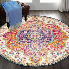 1. New Synthetic Cashmere Material (1000g/M²) With Retro Palace-Printed Plaid Base, Featuring Anti-Slip High-Density Plush Flooring For Enhanced Comfort. This Contemporary Bohemian-Style Moroccan-Themed Carpet Is Ideal For Long Corridors, Machine-Washable, And Perfect For Outdoor Spaces Like Courtyards, Terraces, Balconies, Or Picnics. It Also Serves As A Stylish Entryway Carpet For Living Rooms And Study Areas. - A - View 6