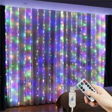 8-Function Remote Control USB Powered LED Curtain String Lights, Party Decorations, Birthday Decorations, Holiday Lighting, Indoor Decor, Home Kitchen Lighting, Wedding Decor, Fairy Lights, Garden Hanging Lights, DIY Lights, Indoor Lighting, Home Decor, Valentine's Day Lights, Living Room Bedroom Kitchen Atmosphere Lights, Outdoor String Lights, Camping Decor Lights, Backdrop Wall Decor - USB Curtain Light String - View 11