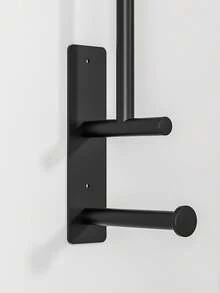 1个免钻孔卫生纸架，节省空间的独立式设计，适用于浴室和厨房的多卷卫生纸，金属材质，安装简便，现代简约风格 - B-黑色 - 查看 7