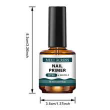 MEET ACROSS 2瓶15毫升凝胶指甲油，指甲脱水剂和底胶，无酸天然指甲预备脱水粘合底胶，免洗干型，适用于丙烯酸粉，无需UV/LED灯，美甲用品套装，家用和沙龙美甲套装 - 彩色 - 查看 12