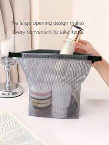 1pc Multi-Functional Snap Makeup Bag, Handheld Toiletry Bag, Snap Makeup Pouch, Large Capacity Waterproof Travel Bag - Multicolor - View 2