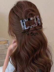 1PC Flat Square Grip Clip For Women, Elegant And Simple, Large Alligator Hair Clip, Hair Claw At The Back Of The Head, Hair Clip, Hairpin Elegant Hair Accessories Elegant Claw Clip Winter Hair Clutch, Hair Slide, Hair Barrettes - 彩色 - 查看 4