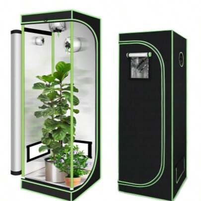Zuchtzelt, 600D Oxford-Gewebe, 60 x 60 x 180 cm, licht- und wasserdichter Zuchtschrank, belüftete Gewächshaus-Zuchtkammer, geeignet für den Hausgartenbau und die Indoor-Zucht