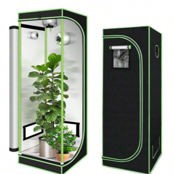 Zuchtzelt, 600D Oxford-Gewebe, 60 x 60 x 180 cm, licht- und wasserdichter Zuchtschrank, belüftete Gewächshaus-Zuchtkammer, geeignet für den Hausgartenbau und die Indoor-Zucht