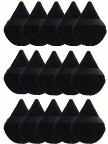 24pcs/15pcs/8pcs/3pcs Flocked Heart Makeup Sponge, Soft Fluffy Texture, Suitable Face & Body Powder Puff, Mixed Makeup Beauty Tools - Đen 2 - Xem 2