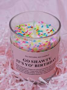 1pc Cute Cupcake Candle, Happy Birthday! Wishing You A Very Happy Birthday And Many More Wonderful Memories In The Year Ahead. May Your Birthday Be As Sweet As This Adorable Frosted Candle, And May The Coming Year Be Filled With Fun, Adventure, And Moments Worth Sharing. Happy Birthday! Suitable For All Birthday Celebrations! Candle In Jar, Candle, Gift, Home Decor, Birthday Decor, Birthday Candle, Decoration. - Multicolor - View 12
