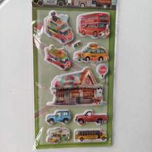 3D贴纸玩具车，带贴纸的摇摆车，带水贴纸的3D赛车，儿童奖励史莱姆水晶贴纸绘画 - 彩色 - 查看 16