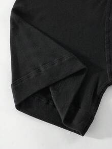 1 buah celana dalam boxer pria ukuran 1XL-6XL plus size dengan resleting depan, desain huruf di pinggang, celana pendek dalam pria panjang sedang - Hitam - View 5